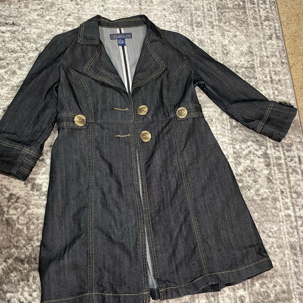 Baccini long denim-look jacket